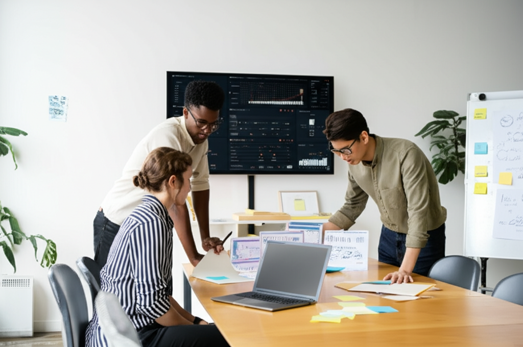 HireAI team collaborating in modern office